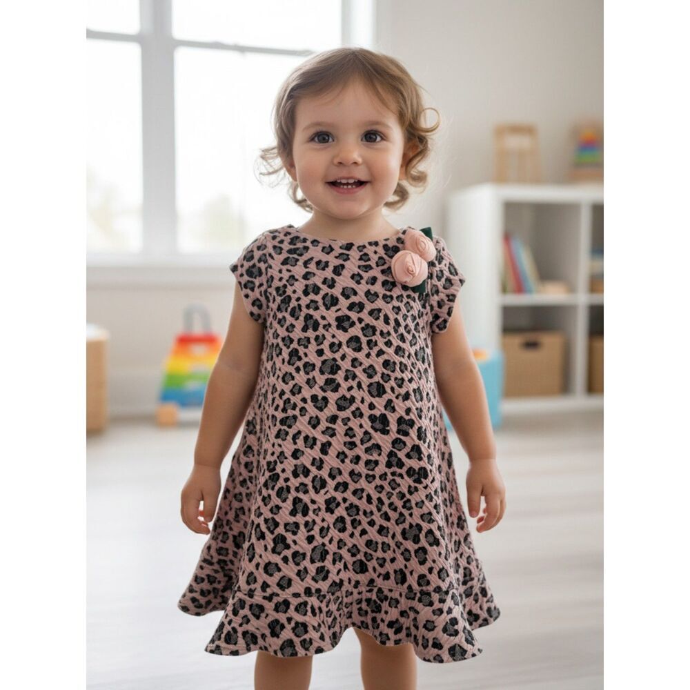 Pippa & Julie Girls Leopard Print Dress & Bloomers Set, Size 24M